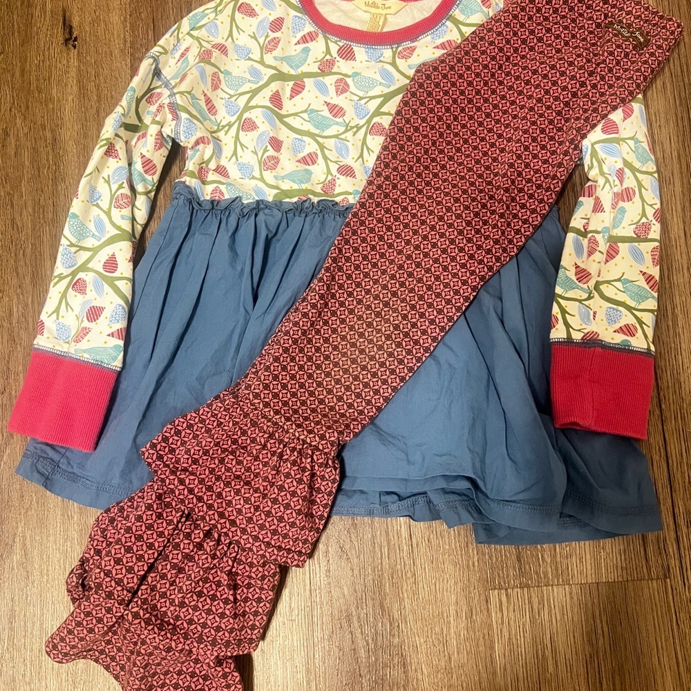 Matilda Jane Bird Print Top with Red Accents